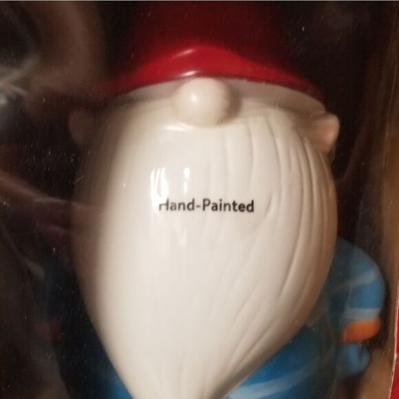 Gnome Cookie Jar Hand Painted Holiday Decor Sealed NIB - Picture 3 of 5